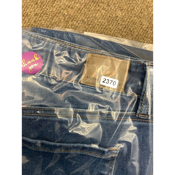 American Eagle Jeans Womens 8 Skinny Kick Bootcut Whiskered Next Stretch Denim - Picture 11 of 11